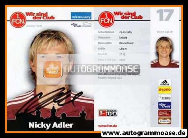 Autogramm Fussball | 1. FC Nürnberg | 2007 | Nicky ADLER