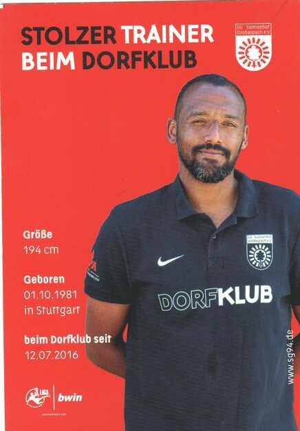 Autogramm Fussball | SG Sonnenhof Grossaspach | 2018 | David YELLDELL