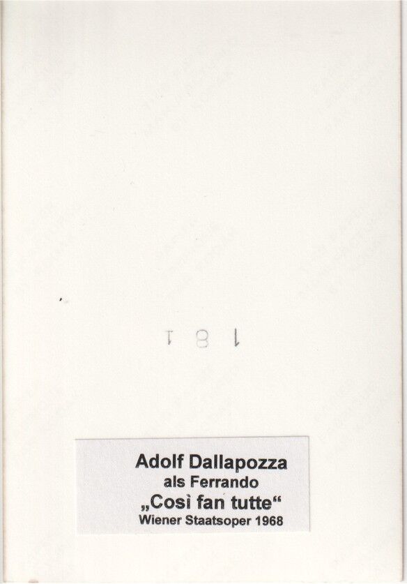 Autogramm Klassik | Adolf DALLAPOZZA | 1968 Foto (Portrait Color) Ferrando