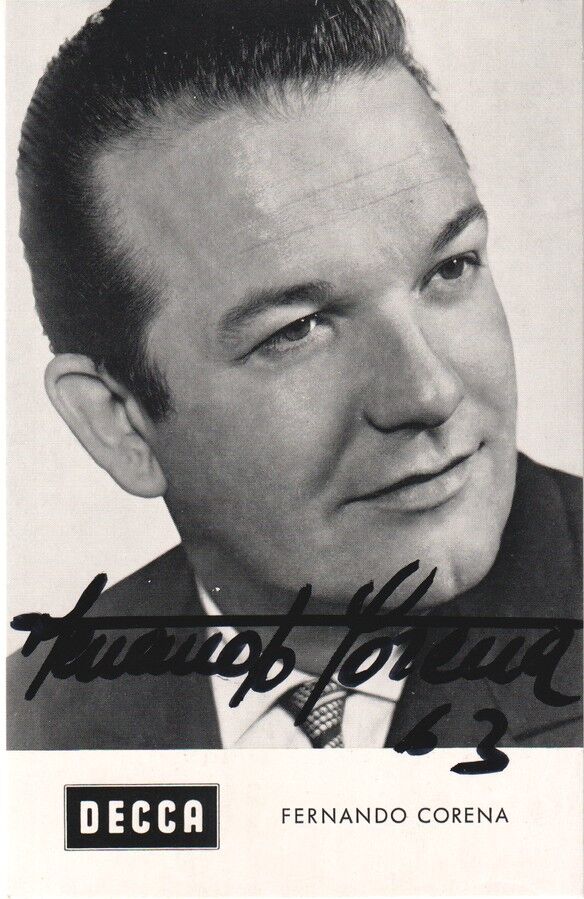 Autogramm Klassik | Fernando CORENA | 1970er (Portrait SW Decca)