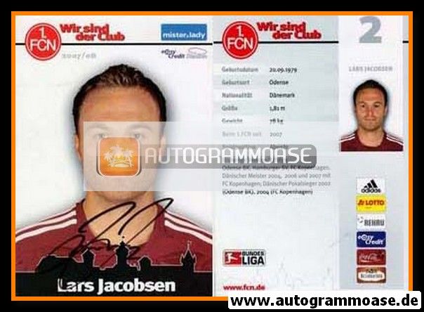 Autogramm Fussball | 1. FC Nürnberg | 2007 | Lars JACOBSEN