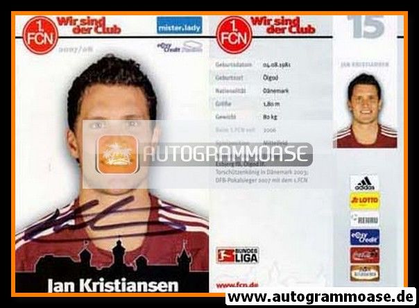 Autogramm Fussball | 1. FC Nürnberg | 2007 | Jan KRISTIANSEN