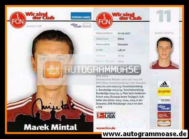 Autogramm Fussball | 1. FC Nürnberg | 2007 | Marek MINTAL