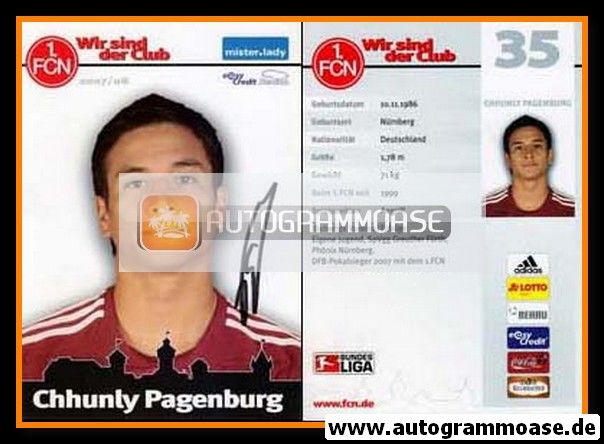 Autogramm Fussball | 1. FC Nürnberg | 2007 | Chhunly PAGENBURG