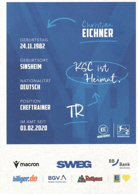 Autogramm Fussball | Karlsruher SC | 2025 | Christian EICHNER