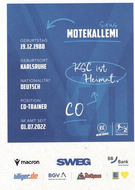 Autogramm Fussball | Karlsruher SC | 2025 | Sirus MOTEKALLEMI