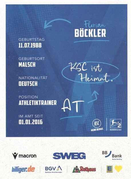 Autogramm Fussball | Karlsruher SC | 2025 | Florian BÖCKLER