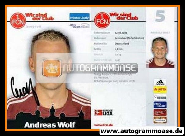 Autogramm Fussball | 1. FC Nürnberg | 2007 | Andreas WOLF