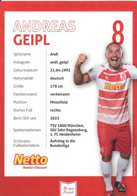 Autogramm Fussball | SSV Jahn Regensburg | 2023 | Andreas GEIPL