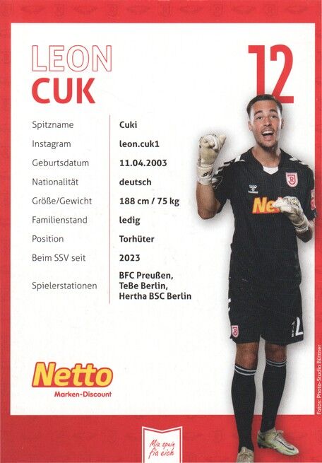 Autogramm Fussball | SSV Jahn Regensburg | 2023 | Leon CUK