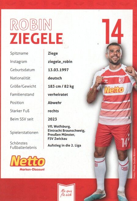 Autogramm Fussball | SSV Jahn Regensburg | 2023 | Robin ZIEGELE