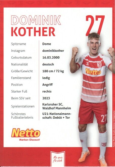 Autogramm Fussball | SSV Jahn Regensburg | 2023 | Dominik KOTHER