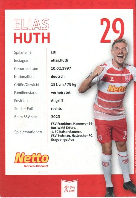 Autogramm Fussball | SSV Jahn Regensburg | 2023 | Elias HUTH