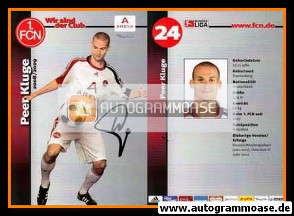 Autogramm Fussball | 1. FC Nürnberg | 2008 Ball | Peer KLUGE