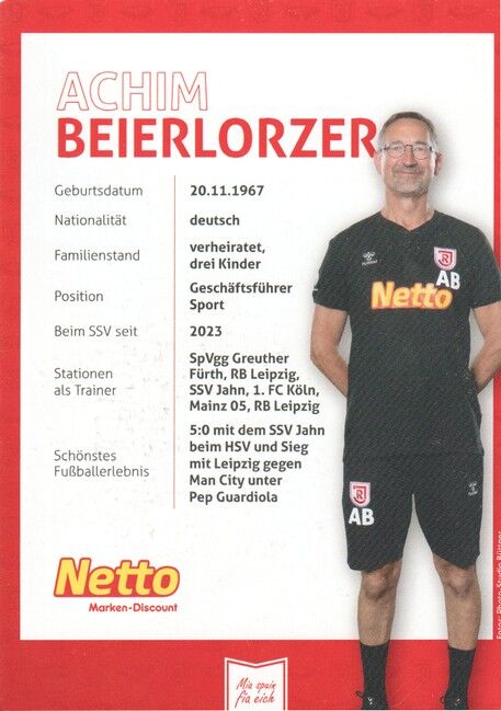 Autogramm Fussball | SSV Jahn Regensburg | 2023 | Achim BEIERLORZER