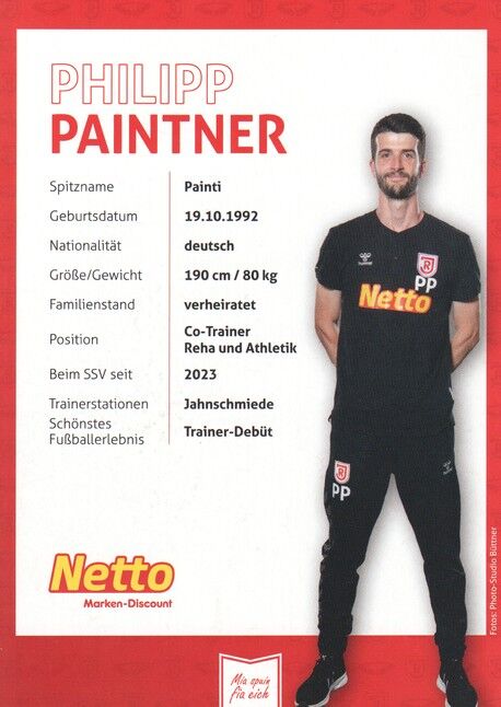 Autogramm Fussball | SSV Jahn Regensburg | 2023 | Philipp PAINTNER