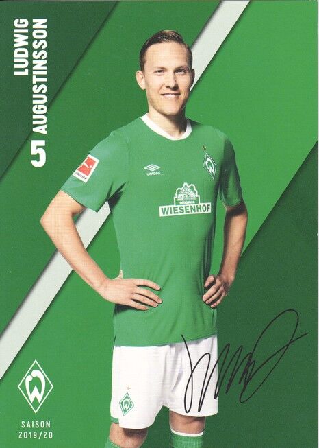 Autogramm Fussball | SV Werder Bremen | 2019 Druck | Ludwig AUGUSTINSSON