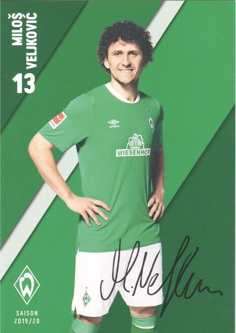 Autogramm Fussball | SV Werder Bremen | 2019 Druck | Milos VELJKOVIC