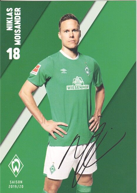 Autogramm Fussball | SV Werder Bremen | 2019 Druck | Niklas MOISANDER