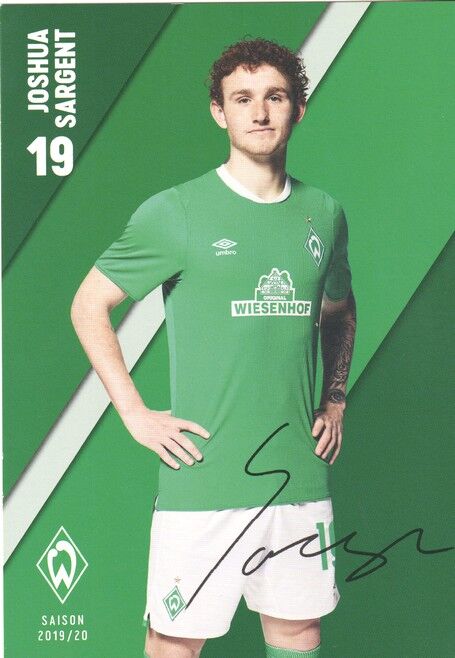 Autogramm Fussball | SV Werder Bremen | 2019 Druck | Joshua SARGENT