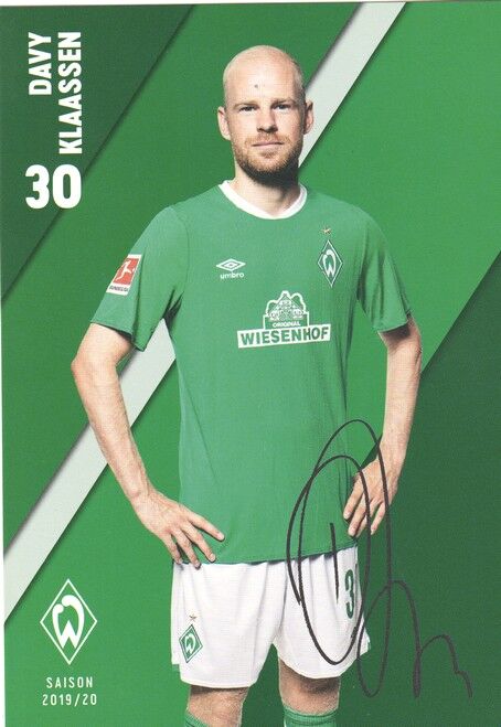 Autogramm Fussball | SV Werder Bremen | 2019 Druck | Davy KLAASSEN