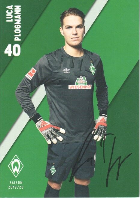 Autogramm Fussball | SV Werder Bremen | 2019 Druck | Luca PLOGMANN