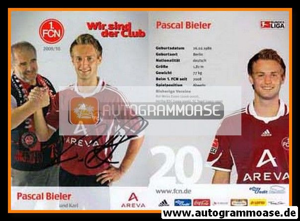 Autogramm Fussball | 1. FC Nürnberg | 2009 | Pascal BIELER