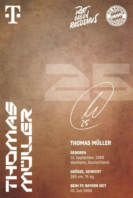 Autogramm Fussball | FC Bayern München | 2024 Druck | Thomas MÜLLER