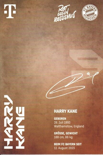 Autogramm Fussball | FC Bayern München | 2024 Druck | Harry KANE