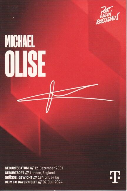 Autogramm Fussball | FC Bayern München | 2025 Druck | Michael OLISE