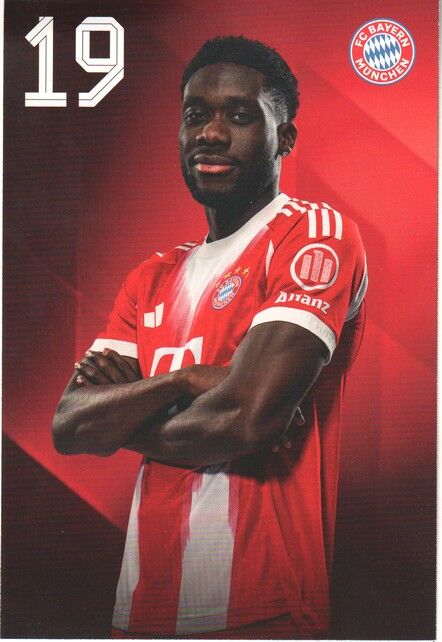 Autogramm Fussball | FC Bayern München | 2025 Druck | Alphonso DAVIES