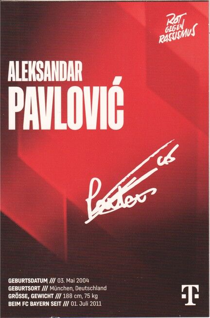 Autogramm Fussball | FC Bayern München | 2025 Druck | Aleksandar PAVLOVIC
