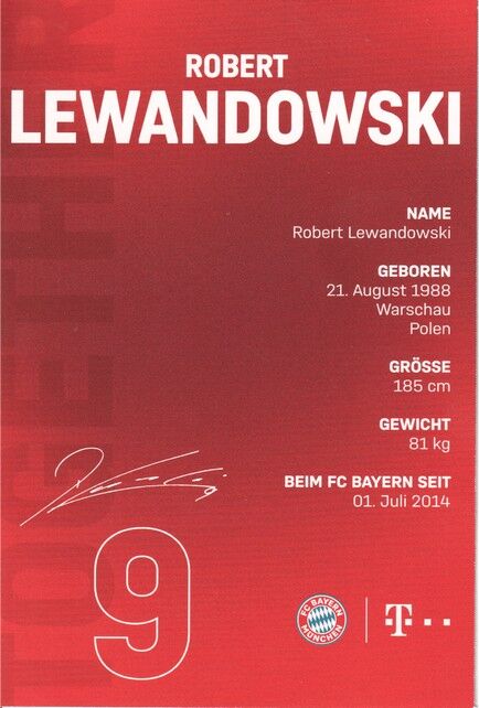 Autogramm Fussball | FC Bayern München | 2021 Druck | Robert LEWANDOWSKI