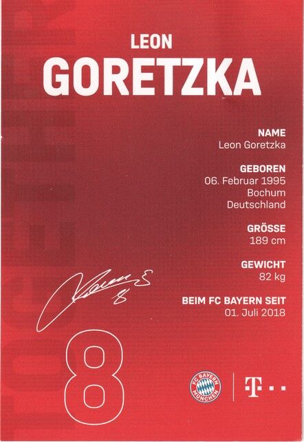 Autogramm Fussball | FC Bayern München | 2021 Druck | Leon GORETZKA