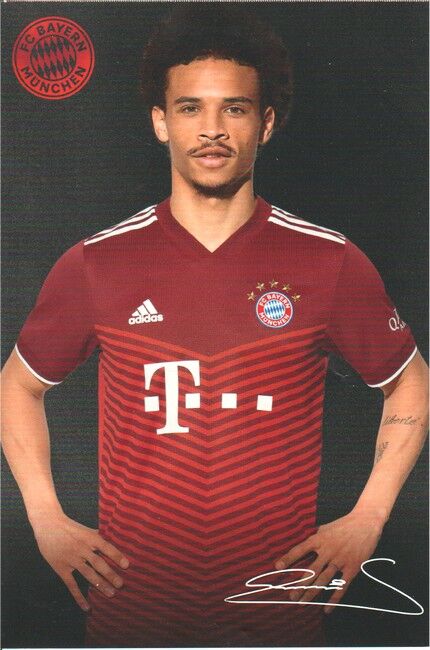 Autogramm Fussball | FC Bayern München | 2021 Druck | Leroy SANE