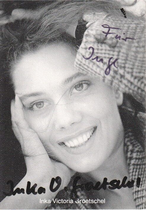Autogramm Schauspieler | Inka Victoria GROETSCHEL | 1990er (Portrait SW)