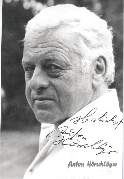 Autogramm Schauspieler | Anton HÖRSCHLÄGER | 1990er Foto (Portrait SW)
