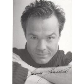 Autogramm Schauspieler | Hannes JAENICKE | 1990er (Portrait SW) 3
