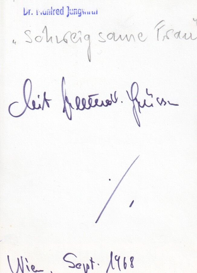 Autogramm Klassik | Manfred JUNGWIRTH | 1968 (Rollenbild SW) Schweigsame Frau