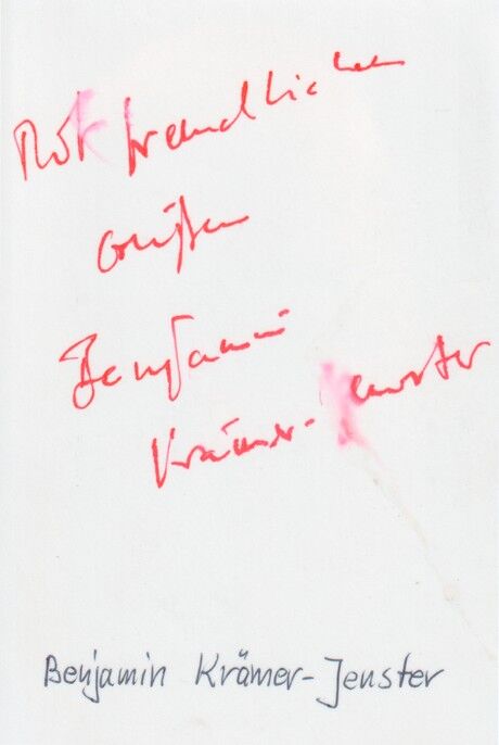 Autogramm Schauspieler | Benjamin KRÄMER-JENSTER | 2000er Foto (Portrait SW)