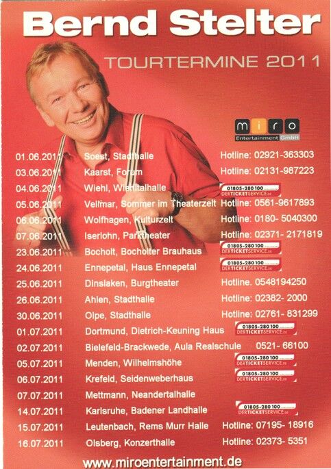 AK Comedy | Bernd STELTER | 2011 (Portrait Color) "Mundwinkel Hoch"