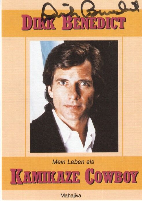 Autogramm Film (USA) | Dirk BENEDICT | 1991 (Portrait Color) "Kamikaze Cowboy"