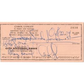 Autogramm Film (USA | Carol LYNLEY | 1974 (Scheck City Bank)