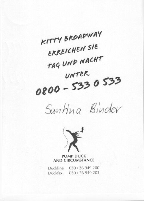 Autogramm Schauspieler | Santina BINDER | 2000er (Portrait Color) Kitty Broadway