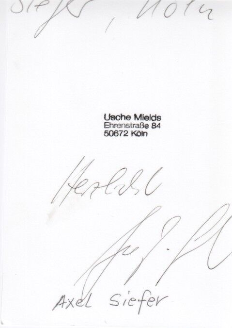 Autogramm Schauspieler | Axel SIEFER | 2000er Foto (Portrait SW) Mields