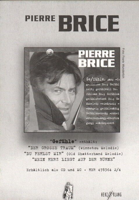 Autogramm Film (FR) | Pierre BRICE | 1995 (Portrait Color) "Gefühle"