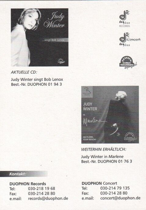 Autogramm Schauspieler | Judy WINTER | 2010 (Portrait SW) "Bob Lenox"