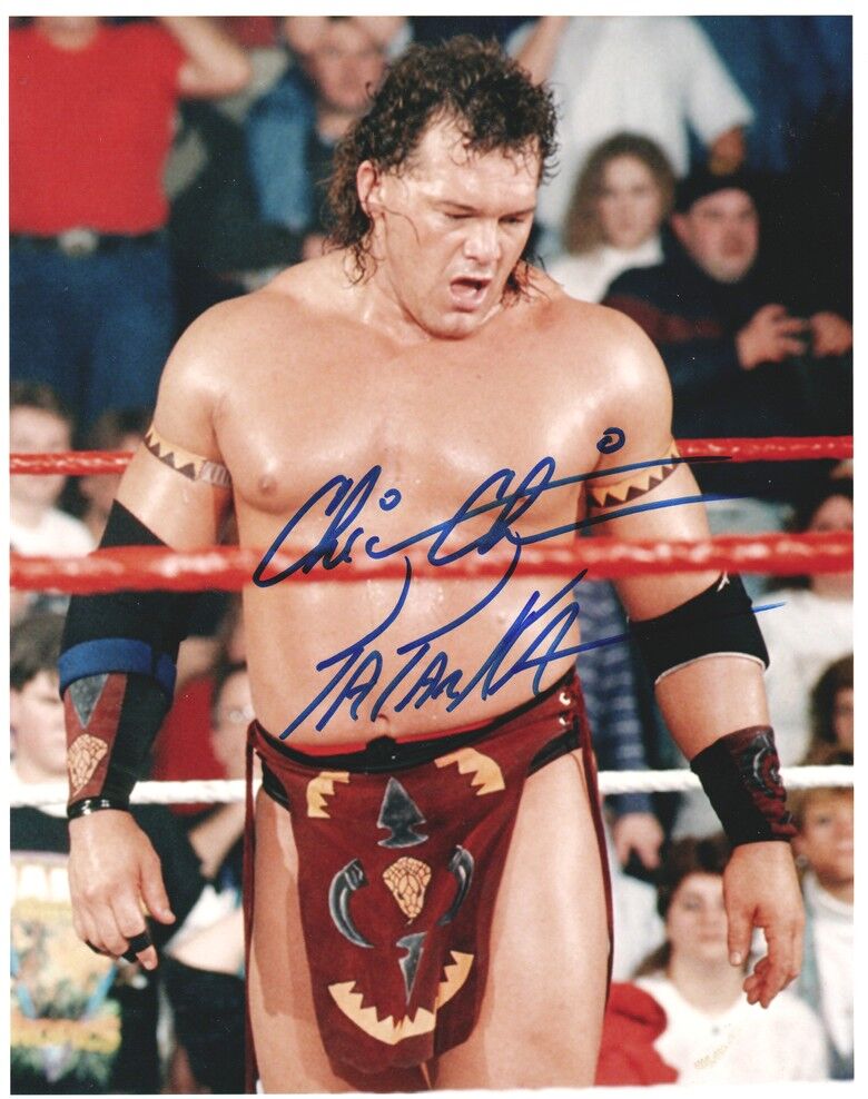 Autogramm Wrestling | TATANKA | 1990er Foto (Kampfszene Color XL) 1