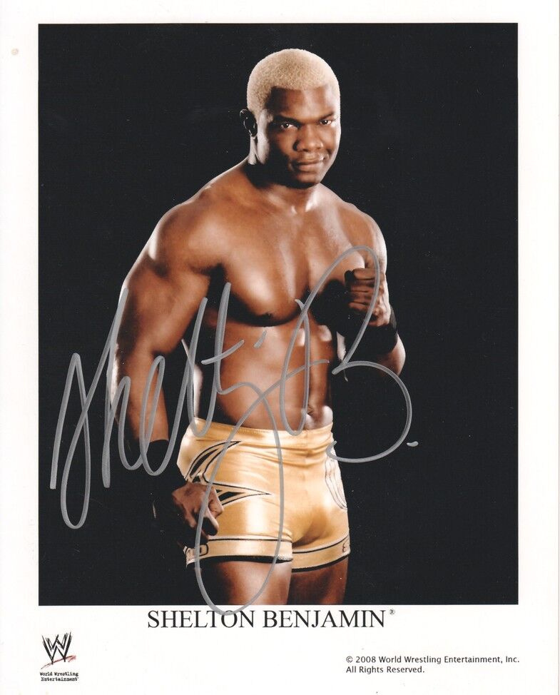 Autogramm Wrestling | Shelton BENJAMIN | 2008 Foto (Portrait Color XL) WWE