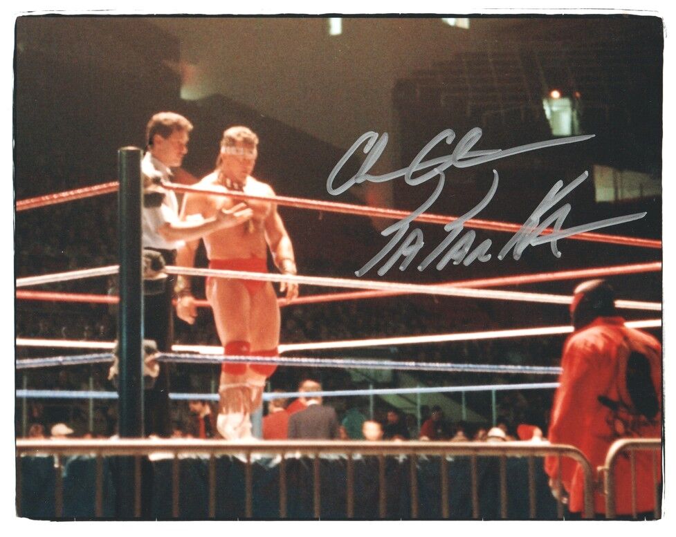 Autogramm Wrestling | TATANKA | 1990er Foto (Kampfszene Color XL) 2